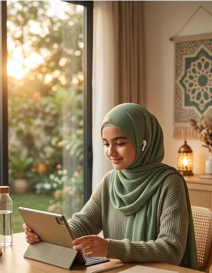 A female student Memorize hifz quran online classes